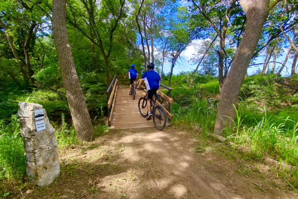 bike ride on bridge